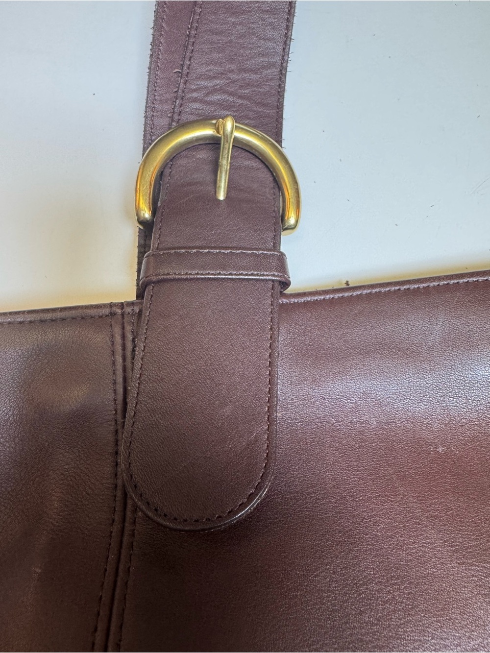 Coach Vintage 90s brown leather gold buckles Waverly bag VGC - Picture 10 of 16